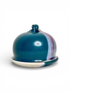 Northwest Studio Pottery Lidded Butter Dish Stoneware Vintage Mark Hudak Signed